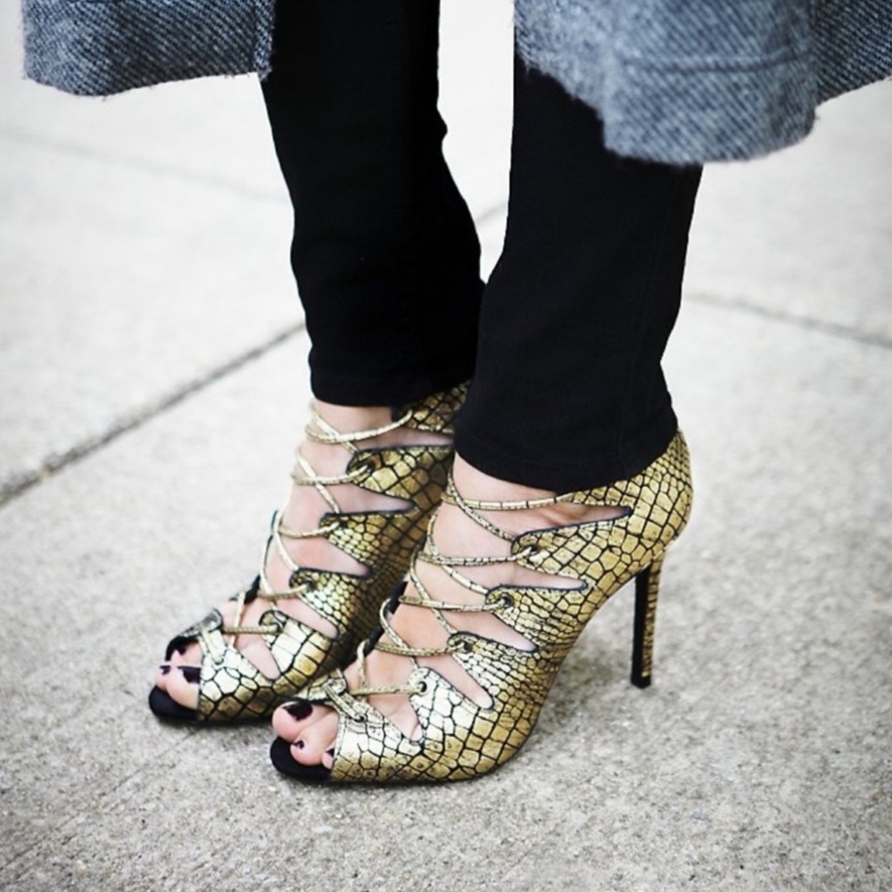 Schutz Animal Print Pumps - Metallic Pumps, Shoes Size 8